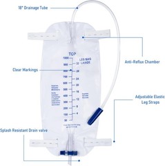 10pcs 1000ml Sterile Urinary Drainage Bags Anti-Reflux Valve & Straps Men Women