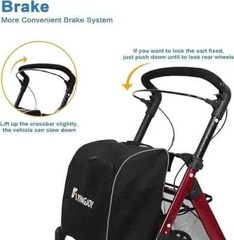 FlyingJoy Rollator Walker-4-Wheels Trolley for Elderly & Shopping Up to 300 LBS