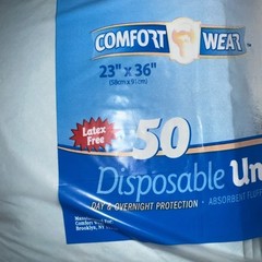 Comfort Wear Disposable Underpads 23″ X 36″ 50 count Premium Grade