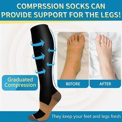 3Pair Copper Compression Socks Full Toe Sox for Women Men – S/M, L/XL, XXL Gifts