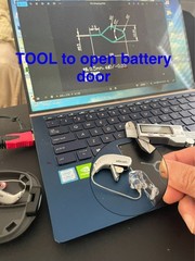 Oticon hearing aid Rechargeable Battery LIR840 3.6v + Tool for Open Battery Door