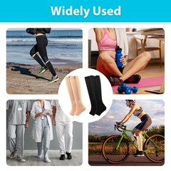2 Pairs Zipper Compression Socks for Men Women, 15-20mmHg Open Toe Compressio.