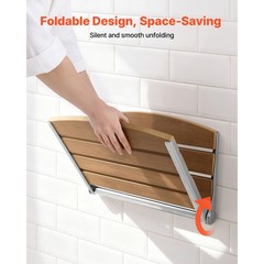 Uimoso Foldable Shower Seat Wall Mounted Folding Shower Bench 400LBS Capacity