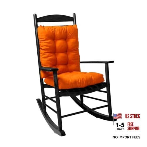 Rocking Chair Cushion, Set of Seat & Back Cushion with Ties for Indoor Orange