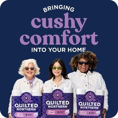 Quilted Northern Ultra Plush Toilet Paper 6 Mega Rolls = 24 Regular, 3-Ply Soft