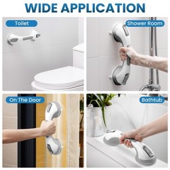 LEVERLOC Grab Bars for Bathtubs and Showers 2 Pack Suction Grab Bar, Heavy Duty