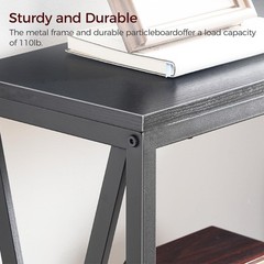 Mahancris 31.5 Sofa Table Industrial Console Table 3-Tier Narrow Sofa Table