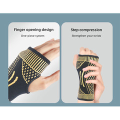 Copper Wrist Brace Support Compression Sleeve Arthritis Gym Carpal Tunnel Injury