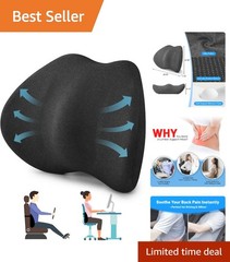 Soft Medium-Firm Lower Back Support Cushion with Airflow for Comfort & Posture