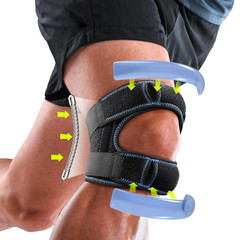 Patellar Tendon Support Strap with Side Stabilizers & Patella Gel Pads, Knee Bra