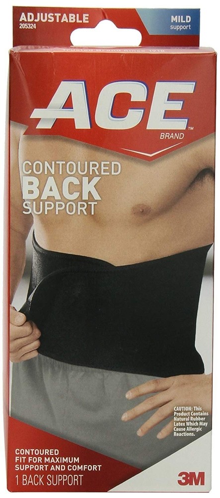 Ace Contoured Fit Back Support For Maximum Support and Comfort Adjustable 1 Each