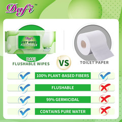 DAFI Flushable Adult Wet Wipes Unscented Septic Safe 720 Count