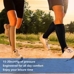 Copper Zipper Compression Socks Support Graduated Stockings Calf Leg Mens Women