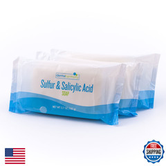 Dermaharmony Sulfur And Salicylic Acid Bar Soap 3.7 Oz Made In The Usa 3 Bars