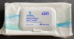 Strong Alcohol Free Premoistened Adult Wipes Aloe & Lanolin 8″x12″ 48 per pack