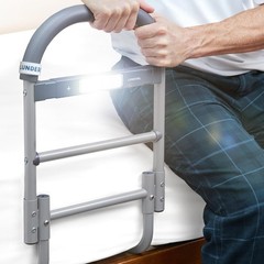 Lunderg Bed Assist Rail with Motion-Activated Light, Non-Slip Grip, 25.4″