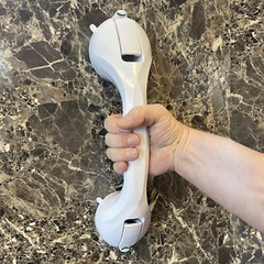 AmeriHome SGBSET16 16 in. Repositionable Suction Grab Bar Set – WH – 2 Piece Set