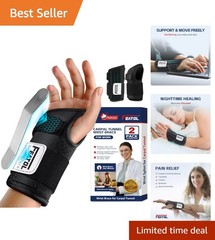 Medium 2-Pack Carpal Tunnel Wrist Braces for Day & Night Relief – Adjustable Fit