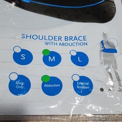 Ossur Form Fit Shoulder Brace Abduction Medical Sling Adult Size Medium Black