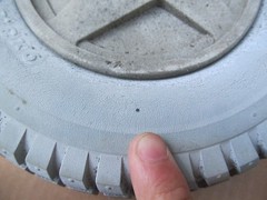Rascal 600 mobility scooter parts: 2 main drive wheels dry-rot