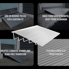 Threshold Ramp 1″/2″/3″/4″/5″ Aluminum Door Ramp Capacity 700 lbs Wheelchair
