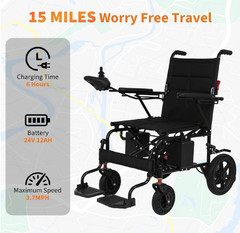 Lightweight Folding All Terrain Electric Wheelchair 500W Power For All Ages