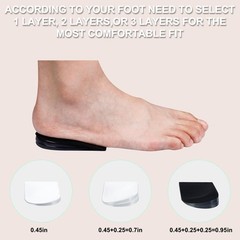2 Pairs 3 Layers Medial & Lateral Heel Wedge Silicone Large, Multicolor