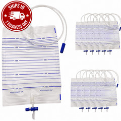 10 Pack 2000ML Urinary Drainage Bags Anti-Reflux Valve Easy Drain Medical Aid