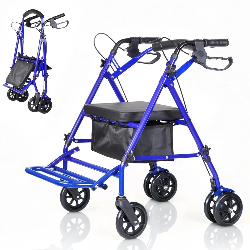 Garvee Lightweight 2-in-1 Rollator Walker & Wheelchair for Adults & Seniors 6″ w