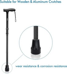 Metal Reinforced Skid-Resistant Cane Tips – Fits 1″ Diameter Canes, Pack of 2