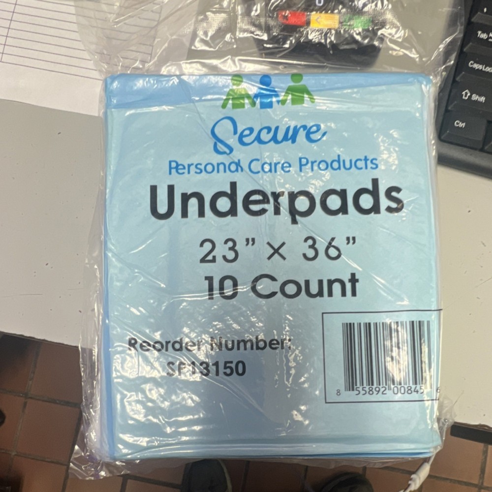 Secure Personal Care Products Underpads Blue 23x36in 10 Count SF13150
