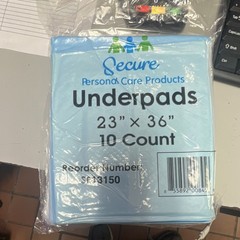 Secure Personal Care Products Underpads Blue 23x36in 10 Count SF13150