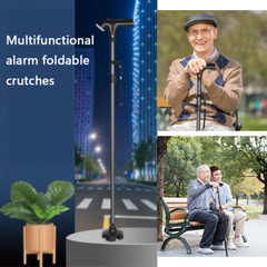 Retractable LED Walking Stick With Alarm Non-Slip Adjustable Safety Walking Cane