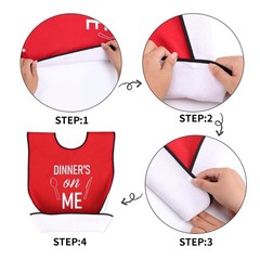XKDOUS 2 Pack Funny Adult Bibs for Man, (18 x 30 inches), Black & Red