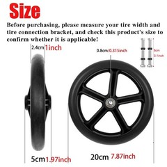 4 Pack 8 Inch Solid Front Caster Wheels with Axles For Wheelchair Walker