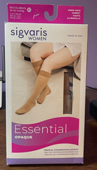SIGVARIS ESSENTIAL OPAQUE 30-40 MMHG COMPRESSION KNEE HIGH CT LIGHT BEIGE SZ SL