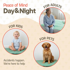 Washable Underpads 18″x24″ (Pack of 1) – Reusable Waterproof Bed Pads for Pets,
