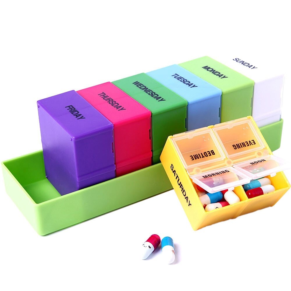 7 Days Pill Medicine Box Portable Travel Weekly Medicine Health Storage Pill Box