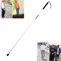 Aluminum Folding Walking Cane Stick Reflective Red for The Blind or White,Red