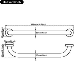 WINCASE Gold Grab Bars for Bathroom, Shower Handle 16 16 Inch, 16inch