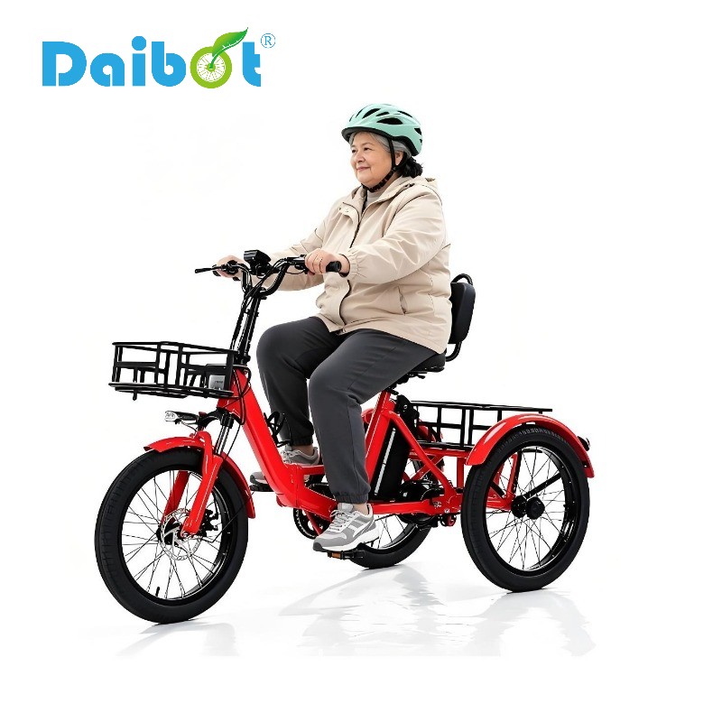 Daibot Adult Removable Battery Cargo Basket 350W Fold Mobility Trike 3 Wheel