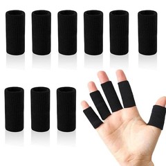 10 PCS Black Sport Finger Sleeves, Elastic Thumb Brace, Basketball, Arthritis