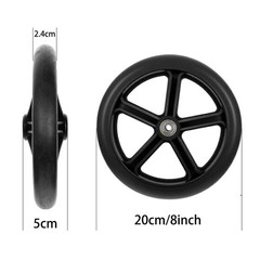 4 Pack 8 Inch Solid Front Caster Wheels with Axles For Wheelchair Walker