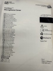 Cochlear™ Microphone Cover Black Nucleus 8 – SEALED NEW