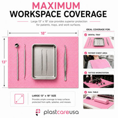 Pink Disposable Dental Bibs 13″X18″ – 3 Ply Waterproof Tattoo Bib Sheet for Pati
