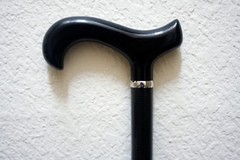 Black/Dark Gray Carbon Fiber Cane Mobility Aid Walking Stick, Adjustable, Strong