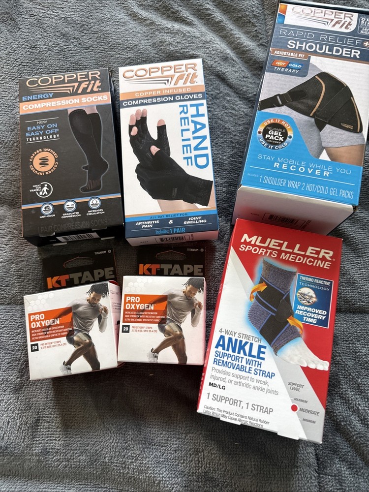 Copper Fit Socks Hand Shoulder KT Tape More All New