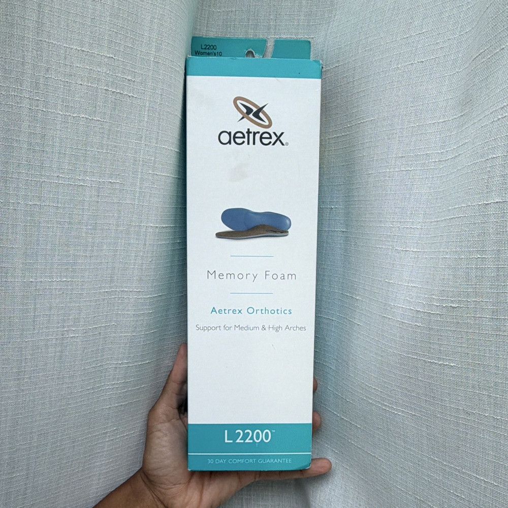 Aetrex L2200 Memory Foam Full Length Orthotic Insoles Support High Arch W10
