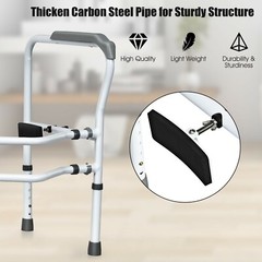 Steel Safety Toilet Rail W/Created Fixable Clamp Adjustable Order Handrail Frame