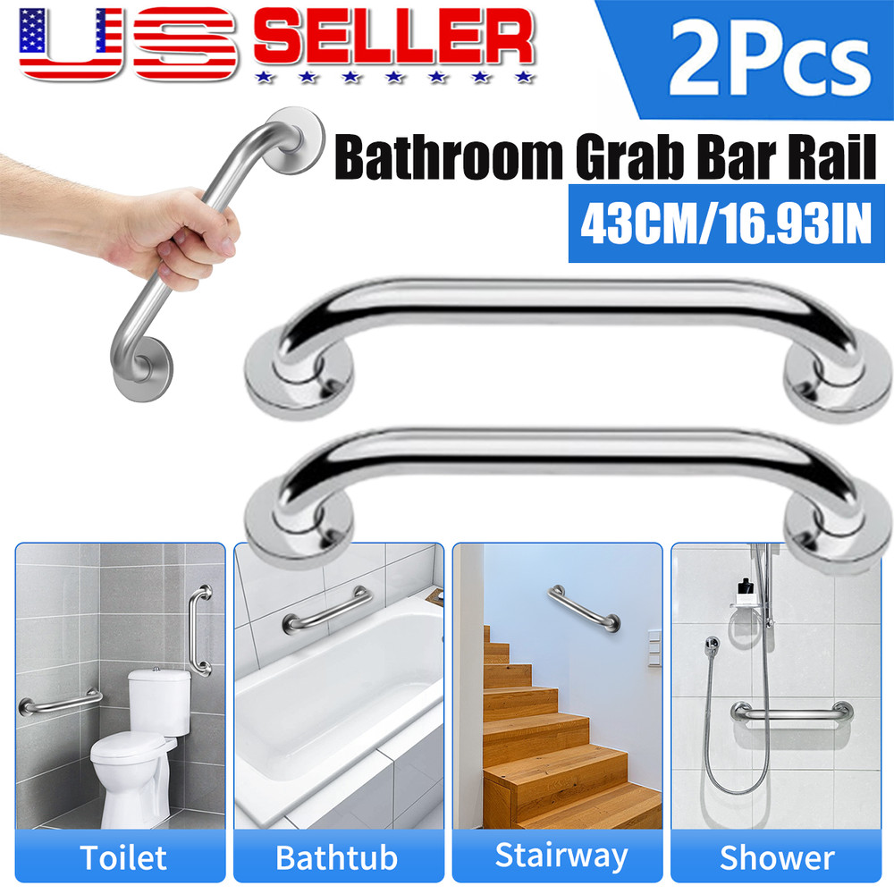 2 Pack Stainless Steel Shower Grab Bar Bathroom Safety Shower Handle for Elderly